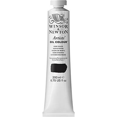 Winsor & Newton Artists' Oil Colour Paint, 200ml Tube, Ivory Black