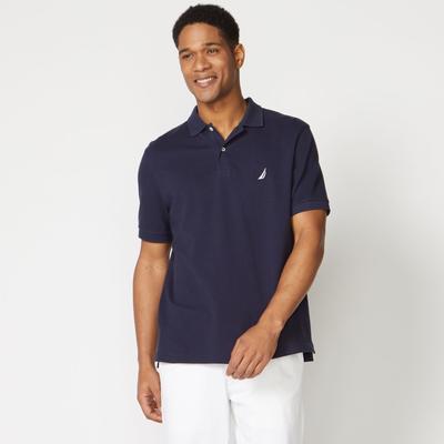 Nautica Men's Classic Fit Deck Polo Pure Dark Pacific Wash, L