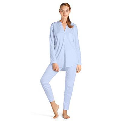 HANRO Women's Pure Essence Pajama Set, Blue Glow, Medium