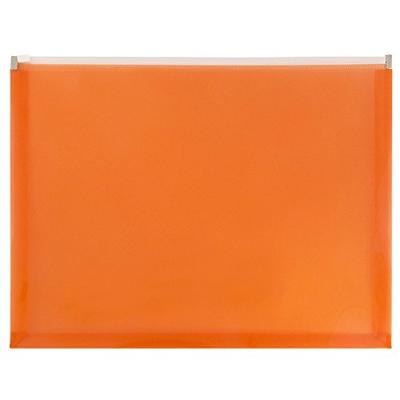 JAM PAPER Plastic Envelopes with Zip Closure - Letter Booklet - 9 3/4 x 13 - Orange - 12/Pack